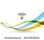 Colorful vector wavy lines. Abstract background. Green and orange smoke wave. Transparent waved lines.
