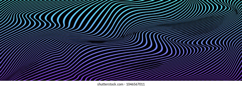Colorful vector wavy striped background. Modern trendy header. Abstract elegant design.