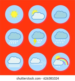 Colorful vector weather icons