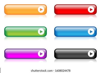 Colorful vector web buttons poster with gel effect