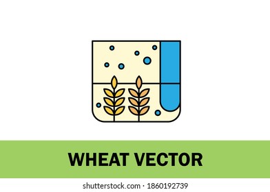 Colorful vector of wheat icon. Isolated on white background. For designer. With farming and environment theme.