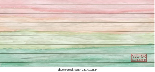 Colorful vector wood header in watercolor style on rainbow background. Background, horizontal banner. Vector abstract graphic design. Rainbow color. Flag banner design. Vintage timber texture