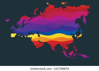 Colorful Vector World Map North South Stock Vector (Royalty Free ...