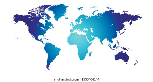 
Colorful vector world map. North and South America, Asia, Europe, Africa, Australia. 