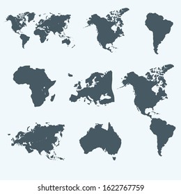 
Colorful vector world map. North and South America, Asia, Europe, Africa, Australia. 
