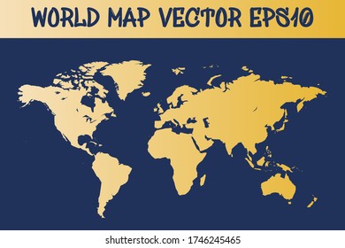 
Colorful vector world map. North and South America, Asia, Europe, Africa, Australia. 
