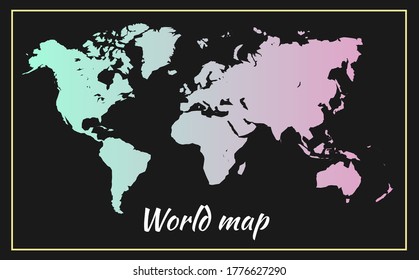 
Mapa del mundo de los vectores coloridos. América del Norte y del Sur, Asia, Europa, África, Australia. 
