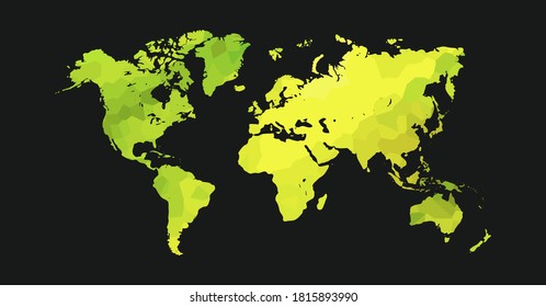 
Mapa del mundo de los vectores coloridos. América del Norte y del Sur, Asia, Europa, África, Australia. 