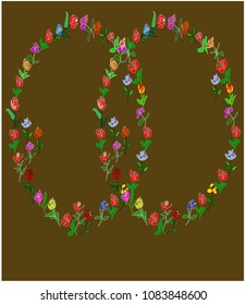 Colorful vector wreath of flowers on a colored background for celebrities, greetings, marriage, weddings invitations cards with space for you text