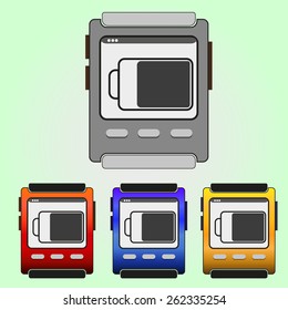 Colorful vector wristwatch set. 
