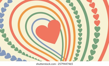 Colorful vectorized heart designs set against lively background patterns perfect for enhancing Valentine's Day themed projects and decorations