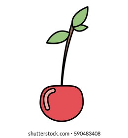 colorful vegetable cherry icon, vector illustraction design image