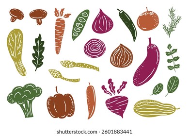 Colorful Vegetable Doodle Handdrawn Collection