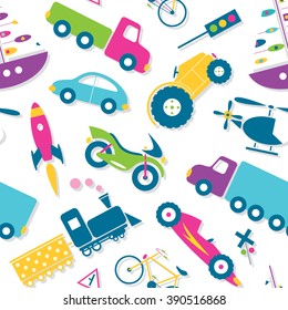 colorful vehicles pattern