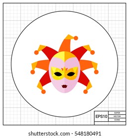Colorful Venetian Carnival Mask Icon