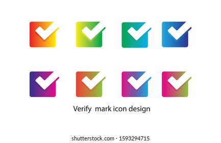 Colorful verify mark icon design