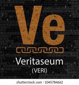 Colorful veritaseum cryptocurrency symbol isolated on digital background