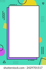 fondo de geometría abstracta vertical colorida con estilo de memphis y algo de espacio de copia para el texto
