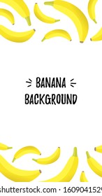 Colorful vertical banana background for social media stories. Place for text