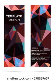 Colorful vertical banners - with polygon design.