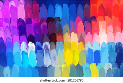 Colorful vertical brush strokes background. Vector version