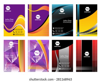 Colorful Vertical Business Cards vector collection 