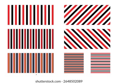 Padrões coloridos listrados verticais e diagonais para design.
