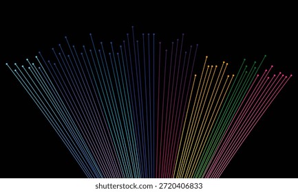 Fondo de Tecnología de visualización de datos de líneas de luz de Vertical de colores. Tecnología Abstractas de barras de luz de neón