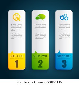 Colorful vertical numbered business banners set with text field flat isolated vector illustration