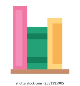 Colorful vertical stack of books, Vector