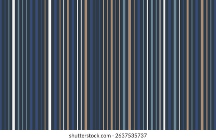 Colorful Vertical Striped Pattern. Aesthetic Textile Design with Blue, Brown, and White Stripes for Modern Art, Interior Decoration, and Stylish Graphic Creations