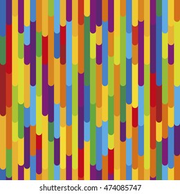 Colorful vertical stripes background texture. Vector seamless pattern in vibrant colors, tropical nature style. Fun design for kids, boys and girls. Decorative element for prints, covers, textile 