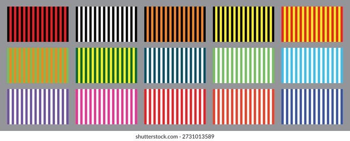 Colección colorida del patrón de las rayas de la Vertical, fondos inconsútiles de la línea paralela en Colores vibrantes.