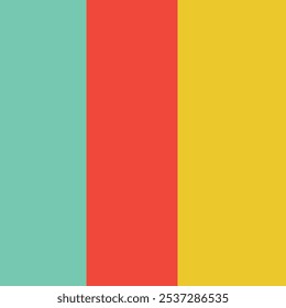 Colorful Vertical Stripes in red, Yellow, and Teal
