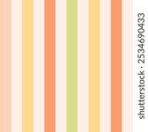 Colorful vertical stripes seamless pattern. Simple funky abstract geometric striped background in pastel colors. Vector illustration in flat style