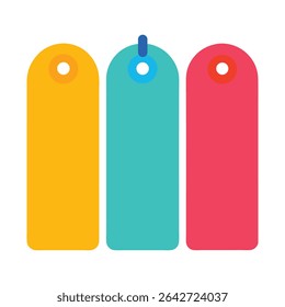 Colorful Vertical Tag Designs with Soft Rounded Edges