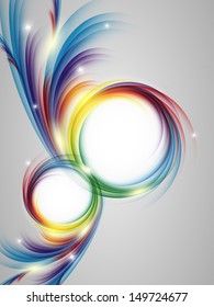 colorful vertical vector template with swirls. Eps10