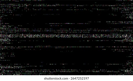 Image vectorielle de bruit de bruit de Vidéo VHS colorée. Abstrait mouvement arrière-plan de distorsion du signal numérique. Effet d'écran de télévision endommagé rétro.