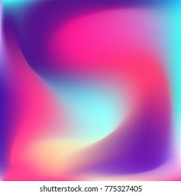 Colorful vibrand bright gradient background.Pink, purple, blue and yellow volume liquid shapes.