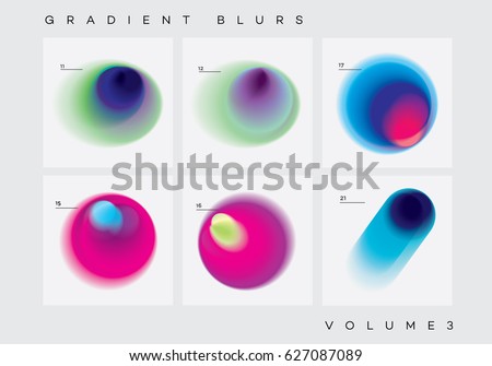 Colorful vibrant abstract gradient blurs collection