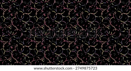 Colorful Vibrant Broken Circles Abstract Modern Seamless Pattern