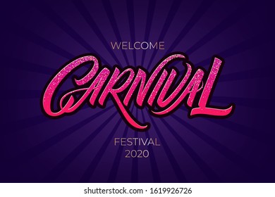 Colorful, vibrant carnival poster. Greeting card festival of music and dance. Vector background for holiday poster.