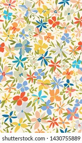 Colorful and vibrant dense retro floral