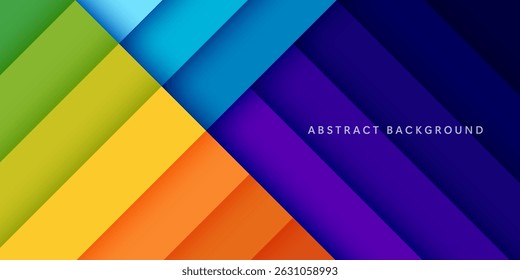 fundo de papel abstrato geométrico vibrante colorido. sobreposição diagonal formas vetor.