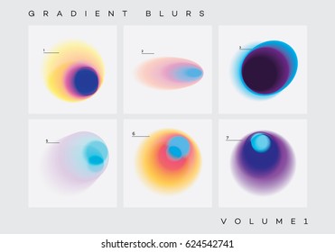 Colorful Vibrant Gradient Blurs Design Elements