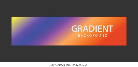 Colorful vibrant gradient color horizontal banner template background