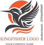 Colorful vibrant kingfisher logo design.