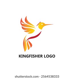 colorful vibrant kingfisher logo design.