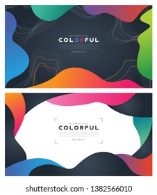 colorful vibrant liquid and dark geometric background
