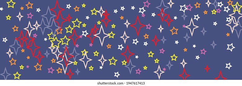 Colorido y vibrante Multicolor Año Nuevo Estrellas Púrpura Patrón de Estrellas caóticas. Brillante Imagen de Diseño Naranja de Navidad de Navidad de Navidad de Navidad de Navidad de Navidad. Papel de escritorio amarillo rojo vivo violeta azul cielo.